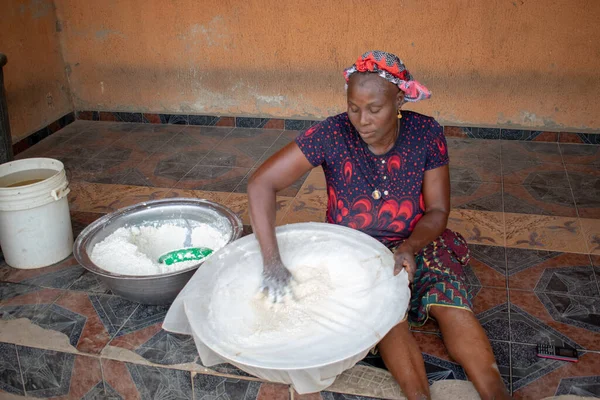 Opialu Benue State Nigeria Martie 2021 Zâmbind Femeia Africană Din — Fotografie, imagine de stoc