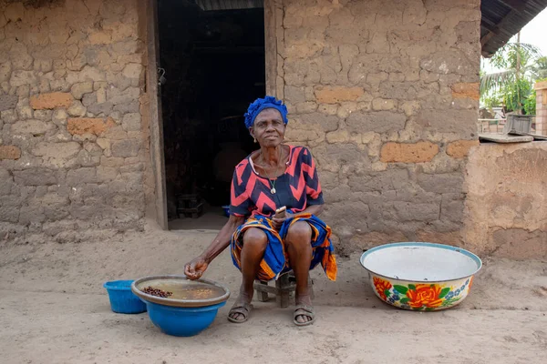 Opialu Benue State Nigeria Mars 2021 Hårt Arbetande Afrikansk Kvinna — Stockfoto
