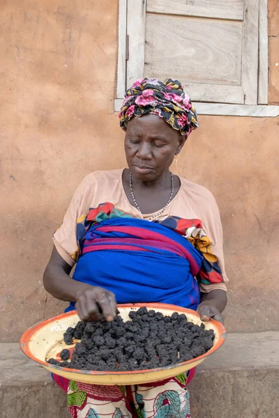 Opialu Benue State März 2021 Afrikanische Frau Mittleren Alters Geht — Stockfoto