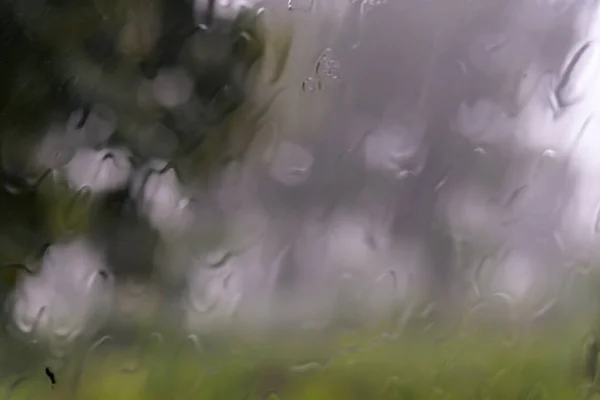 Rain Wind Screen Moving Car View Car Window Rain — Stock Photo, Image