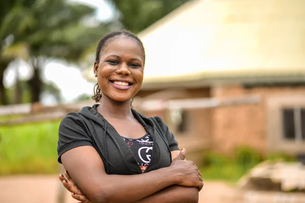 Abuja Nigeria June 2023 Happy Smiling African Woman Village — Stock Photo, Image