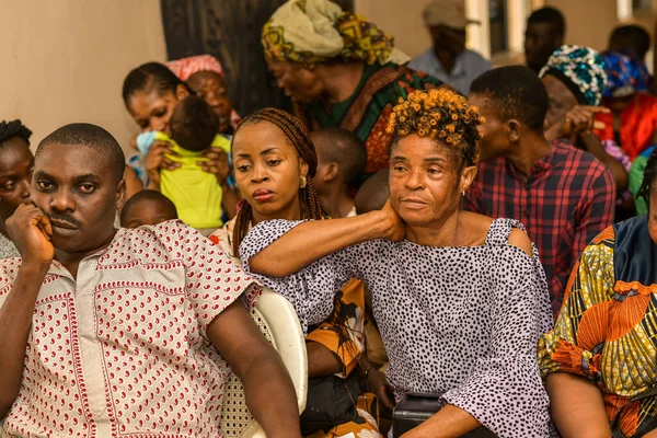 Abuja Nigeria August 2023 African Sitting While Waiting Queue Medical — Stock Photo, Image