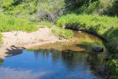 Kanyondaki bir vadiden akan dere
