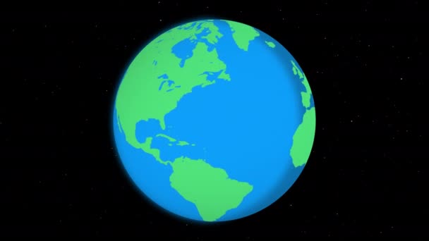 星の背景を持つ惑星地球を回転させます ニュース プレゼンテーション 旅行デザイン ループ映像 4K品質の世界を回転させる — ストック動画