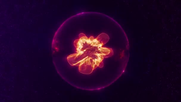 Abstrakt Lila Orange Sömlös Energi Plasma Sfär Glödande Elektriska Magiska — Stockvideo