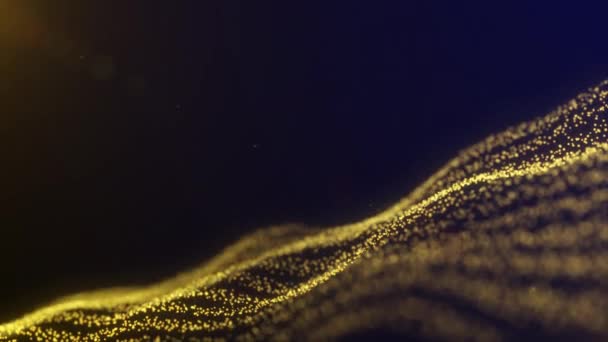 Abstraktní Luxusní Zázemí Elegantním Prémiovým Třpytivým Zlatavým Digitálním Fraktálovým Světlem — Stock video