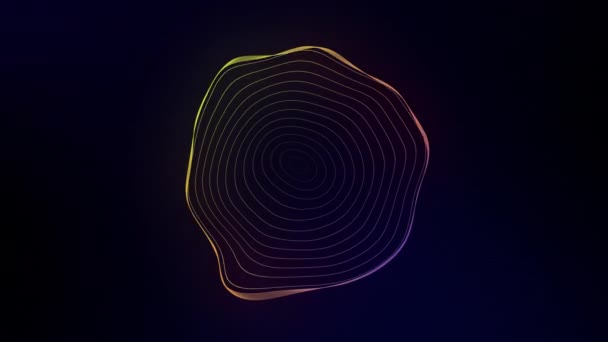 오렌지 코어와 공간에서 빛나는 애니메이션 흐르는 레이저 자외선 스펙트럼 60Fps — 비디오
