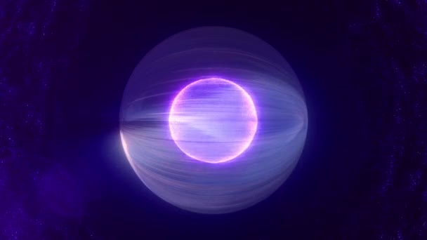 Esfera Roxa Redonda Abstrata Rosa Feita Partículas Fluido Que Brilham — Vídeo de Stock
