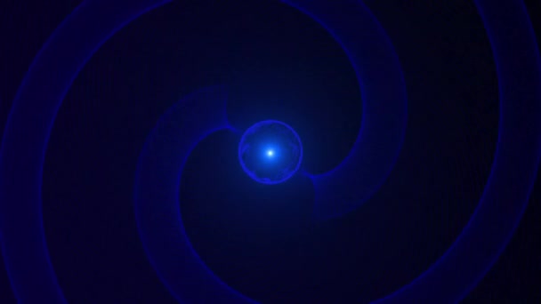 Абстрактні Лінії Темно Синій Вихровий Фон Рухом Блискучого Кругового Ядра — стокове відео