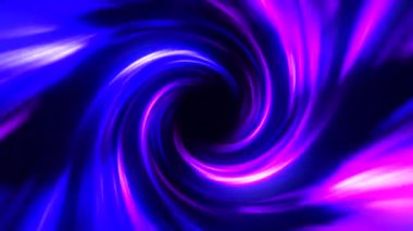 Mavi mor neon hipertünel. Bükülmüş enerjiden oluşan dönen hız tüneli. Sihirli parlak ışık çizgileri. Soyut arkaplan 4k, 60 fps pürüzsüz görüntü.