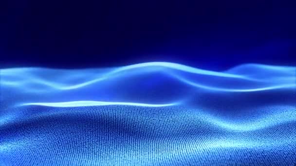 Abstrakt Blå Magiska Vågor Från Glödande Energipartiklar Och Linjer Ljusa — Stockvideo