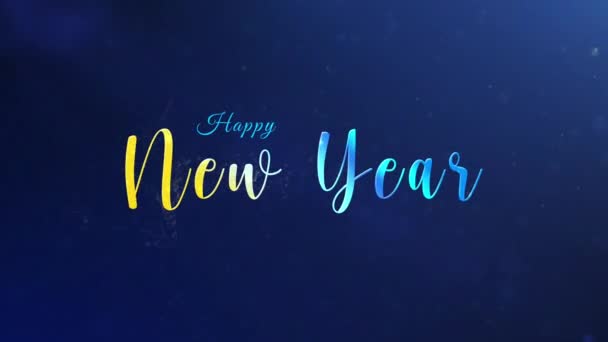 Feliz Año Nuevo 2024 Concepto Celebración Caída Copos Nieve Fuegos — Vídeos de Stock