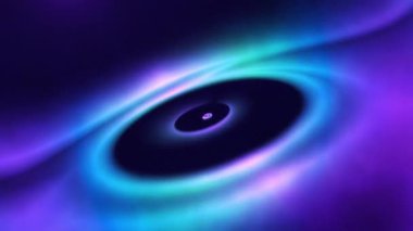 Neon mavisi, dairesel, dairesel, dairesel, kıvrımsız animasyon. Daireler çizerek enerji saçıyor. Etkinlikler için estetik yuvarlak arka plan, Vj partisi, gece müzik kulübü. Özet 4k 60 fps animasyon.
