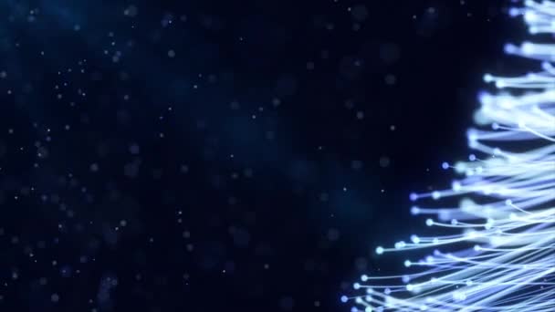 Mörkblå Glitter Bakgrund Slow Motion Vacker Animation Med Blanka Bokeh — Stockvideo