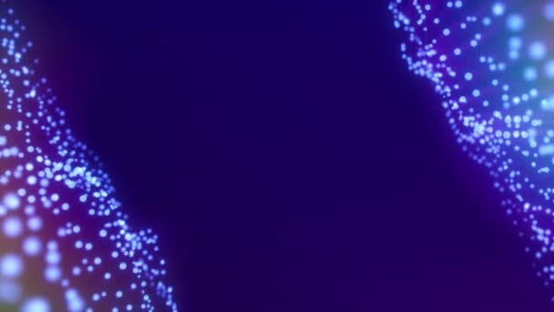 Вертикальное Видео Сияющий Сине Розовый Фиолетово Красный Цифровой Пейзаж Круглыми — стоковое видео