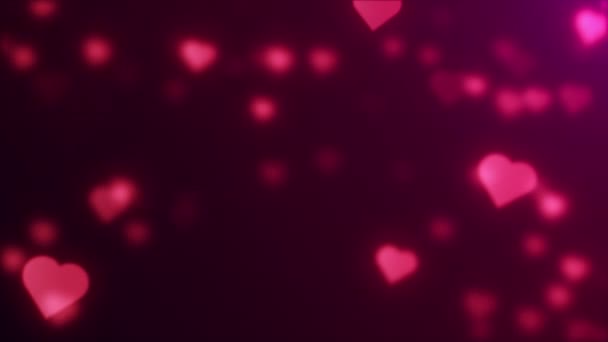 Абстрактні Червоні Серця Темному Тлі День Святого Валентина Ювілей День — стокове відео