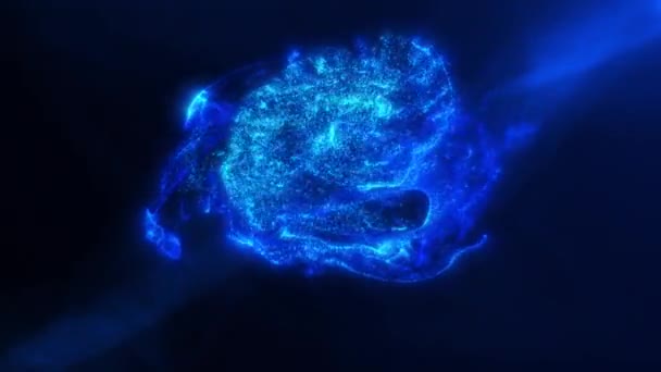 Energia Azul Escura Brilhando Cósmica Fumaça Mágica Poeira Fluido Nebulosa — Vídeo de Stock