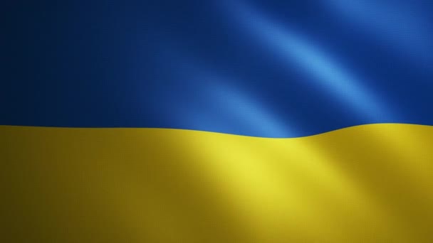 Ukraine Flagge Mit Stoffstruktur Die Sich Wind Bewegt Sanfte Bewegung — Stockvideo
