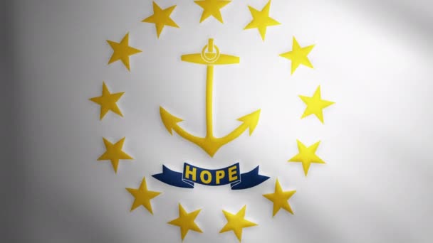 Bandeira Rhode Island Com Textura Tecido Que Move Vento Movimento — Vídeo de Stock