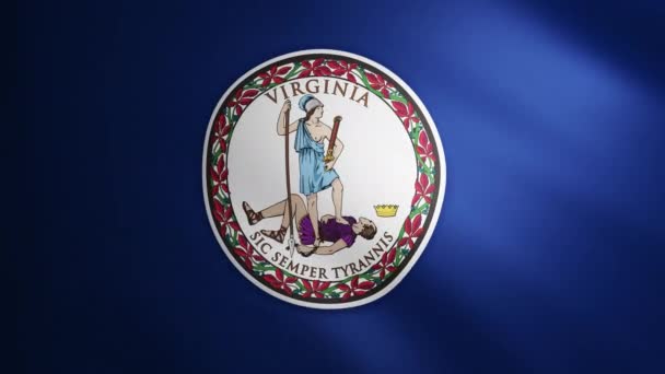 Прапор Вірджинії Текстурою Тканини Яка Рухається Вітрі Плавний Рух Махаючого — стокове відео