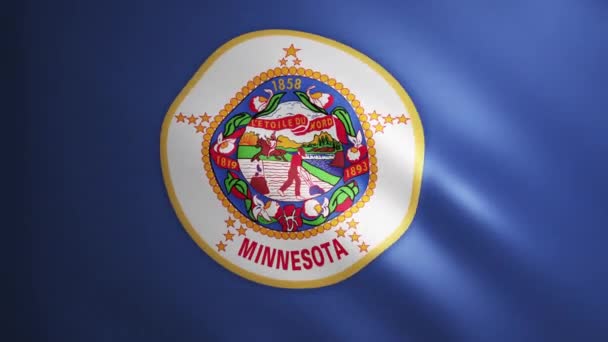 ミネソタ州の旗は風に動く生地の質感を持っています 完璧なループで振るフラグの滑らかな動き アメリカ合衆国 Fpsアニメーション — ストック動画