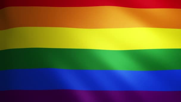 Bandeira Lgbt Pride Com Textura Tecido Que Move Vento Movimento — Vídeo de Stock