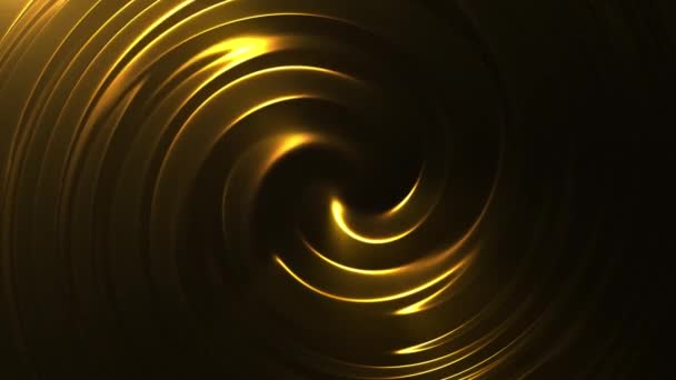 Абстрактна Світловідбиваюча Блискуча Блискуча Золота Металева Спіраль Тече Поверхня Рідина — стокове відео