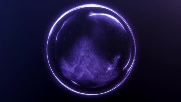 Abstrakt Glödande Plasma Lila Sfär Magisk Boll Energi Och Partiklar — Stockvideo