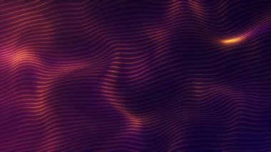 Soyut lüks koyu mor gradyan noktalar ve çizgiler arka planda dalgalanıyor. Yarım ton efektli nokta deseni. Parlak parçacıklarla parlayan yüksek teknoloji alan kavramı çizgiler ve yüzey dalgaları oluşturuyor. 4k 60fps döngüsü.
