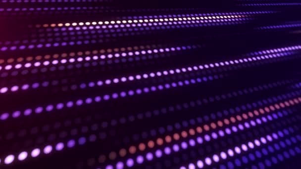 Поверхность Абстрактного Интерфейса Движущимися Перчаточными Линиями Фиолетовых Розовых Кругов Темном — стоковое видео