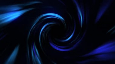 Koyu mavi fütürist enerji girdabı. Parlak ışık saçan warp solucan deliği zaman yolculuğu fantezisi. Soyut renkli hiperuzay kurgusu. Çarpık ışık tüneli. 4k 60fps döngülü grafik.