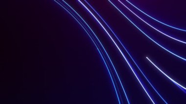  Sanal ağ gerçekliğinde dijital veri transferi. Mavi soyut akan bilgi yapısı. Kablosuz teknoloji üzerine iletişim hatları. Büyük veri karanlık gradyan arkaplan. 4k 60fps grafiksel.