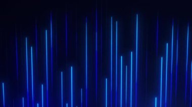 Yukarı doğru yükselen parlak parlak neon parçacıkları olan soyut dijital arkaplan. Büyük veri bağlantısı görselleştirmesi. Sanal olay minimalist yapısı. 4k 60fps döngülü grafik.