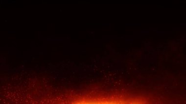  Alevli, parlayan parçacıklar ve yanan kıvılcımlar arka planda uçuşuyor. Soyut alev ve ısı ve enerji atmosferli kor dokusu. Yangın kavramları, arka planlar ve özel efektler için mükemmel..