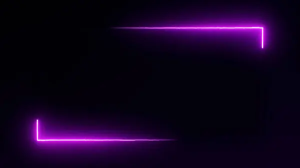 Pembe neon çerçeve çizimi. 4K 'da koyu arkaplanda parlayan parçacıklar var. Oyun, bilim kurgu, teknoloji projeleri ya da dijital sanat ve tasarım için mükemmel..