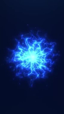 Dikey dikişsiz 4K 60 fps dinamik mavi enerji dalgası animasyonu döngüsü. Teknoloji tanıtımları, fütüristik tanıtımlar, sosyal medya hikayeleri, uygulama tasarımları ve olay görselleri için harika soyut bir geçmiş.