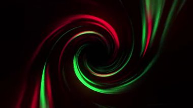 Şenliksiz 4K 60fps canlı kırmızı ve yeşil eğimli girdap dönüşünün döngü döngüsü. Noel için harika soyut tatil geçmişi, kutlamalar, mevsimlik tanıtımlar ve parti görselleri..