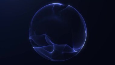 Soyut lacivert 3D parlak küre dalgalar ve dijital derinlikle canlandırıldı. Modern, temiz ve bilim kurgu görseller, tanıtımlar ve UI arka planlar için mükemmel. Kusursuz 4K 60FPS döngüsü.