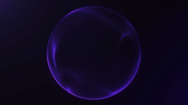 Yumuşak ışık ve asgari dokuya sahip zarif mor parlayan küre. Fütürist tasarımlar, bilim kurgu UI ve temiz dijital kavramlar için ideal..