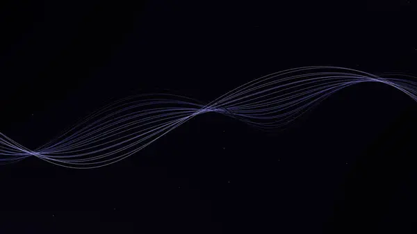 Soyut fiber dalga koyu arkaplanda pürüzsüz bir eğri halinde akıyor. Teknoloji tasarımı, modern UI, hareketli grafikler veya dijital sanat görselleri için parlak çizgiler. Temiz, zarif bir döngü..