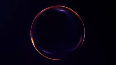 Zarif mor ve turuncu kenarlı parlak küre. Teknoloji, bilim ya da gelecekteki kavramlar için mükemmel..