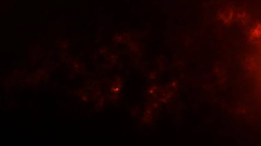 Siyah zemin üzerinde parlayan parçacıklar olan koyu kırmızı dumanlı bulutlar. Korku, yangın efektleri, örtüler ya da dramatik sinematik dokular için mükemmeldir..