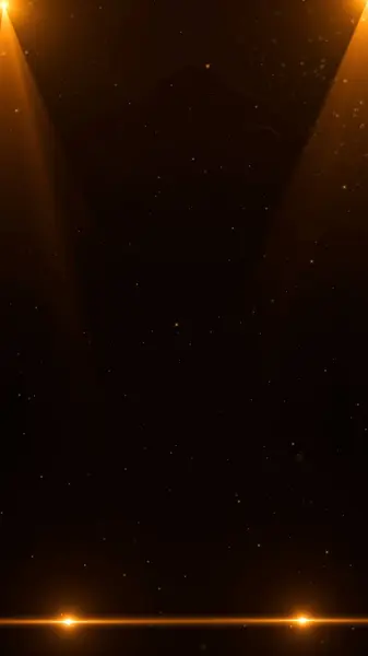 Parlayan altın kirişler ve yüzen parçacıklar ile dikey sahne arkası. Ödül töreni tanıtımları, makaralar, hikayeler, tiyatro posterleri ve dikey tanıtım içeriği için harika..