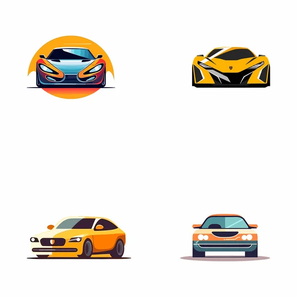 Logotipo Carro Colorido Conjunto Vetor Design — Vetor de Stock