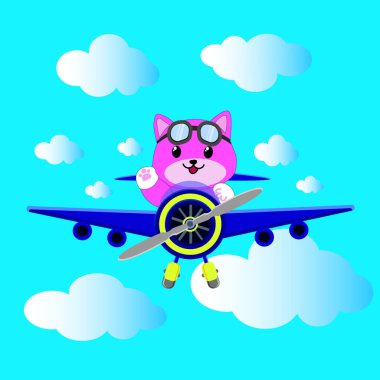 Balon resimli sevimli kedi.