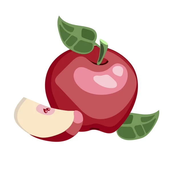 Fresh Apple Fruit Leafs Vector Illustration Design — Stock Vector