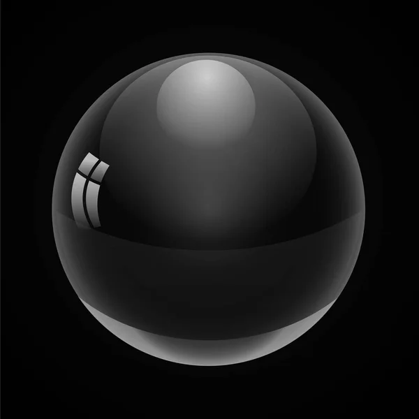 有反射的黑球 — 图库矢量图片