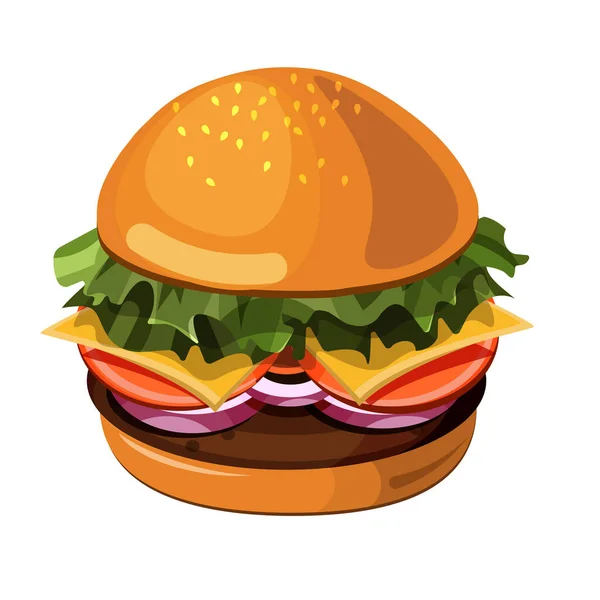 stock vector vector cartoon burger. fast food icon