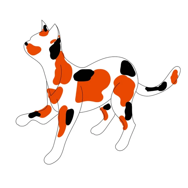 Vector Sketch Cute Cartoon Cat — Stock Vector