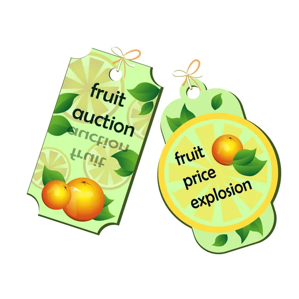 labels on  background with fruts